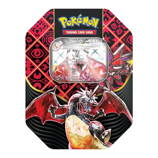 Paldean Fates Charizard Tin (opened live)